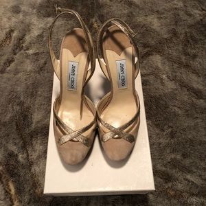 Jimmy Choo suede and sparkle heels